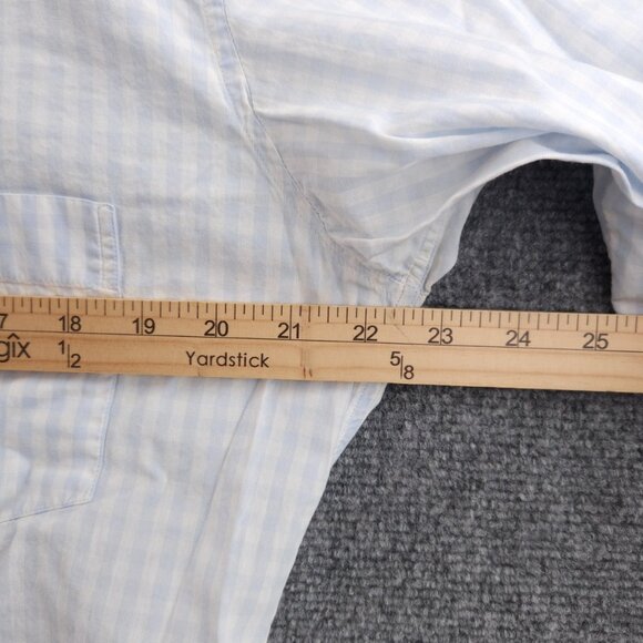 Barbour Cotton Check Button-Down Small Blue Shirt Pocket Men Long Sleeve Adult - Picture 13 of 16